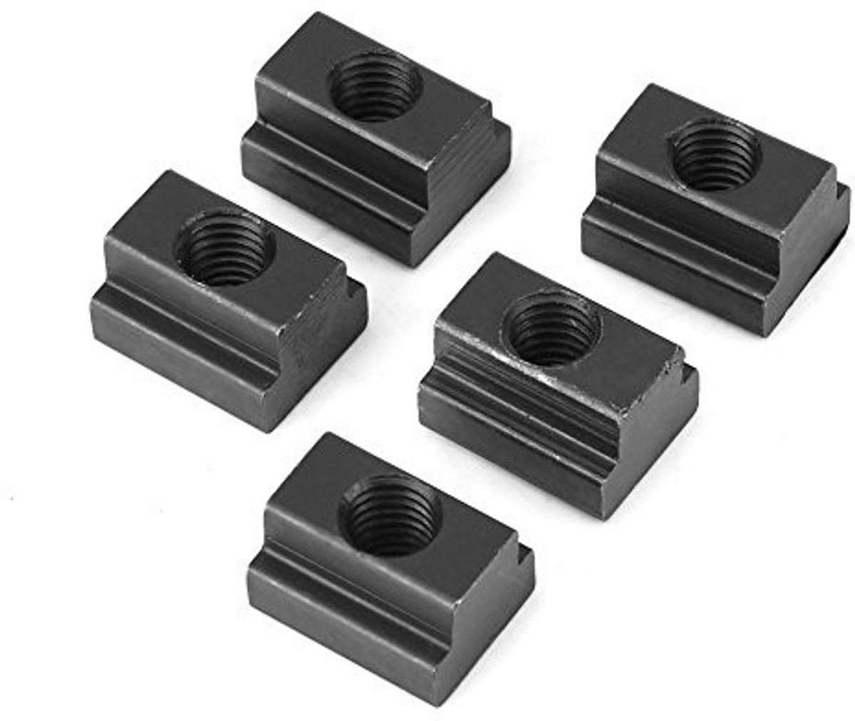 Shopcentral - T-gleufmoeren M8/M10 - T-groefmoeren - Zwarte oxide afwerking - Duurzaam staal - Geschikt voor gereedschapstafels - Herbruikbare verpakking