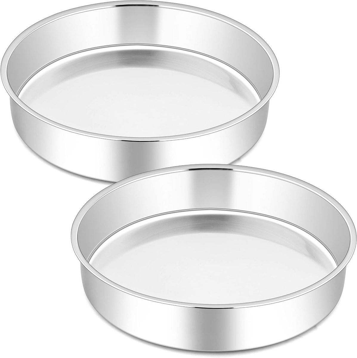 Ronde Bakvorm van Roestvrij Staal voor Taarten, Omeletten en Pizza - Antikleef, Vaatwasserbestendig (21 cm)