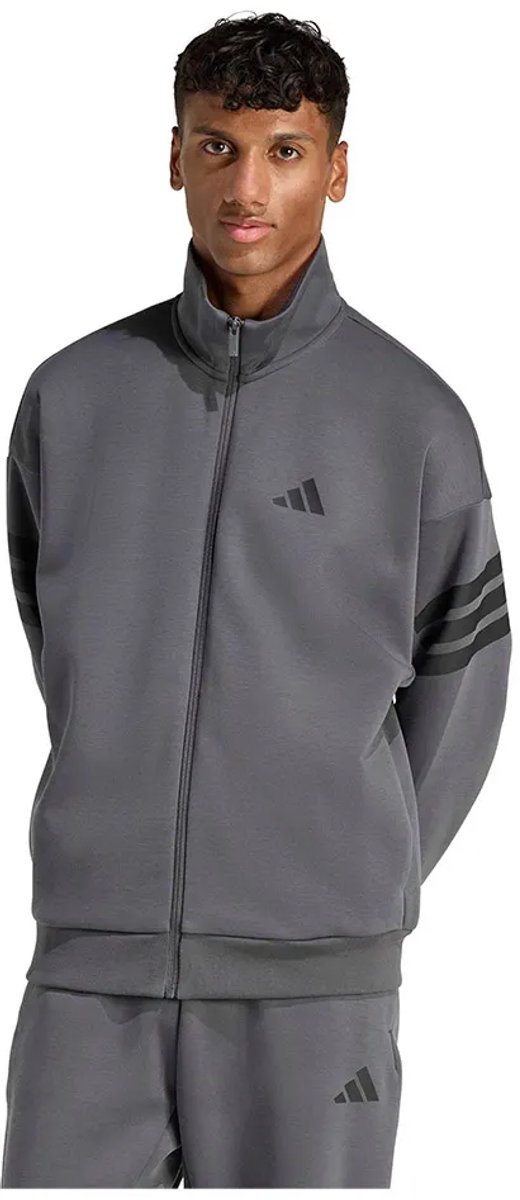 Adidas Future Icons 3 Stripes Woven Sweatshirt Met Rits XL Regular Man Grijs