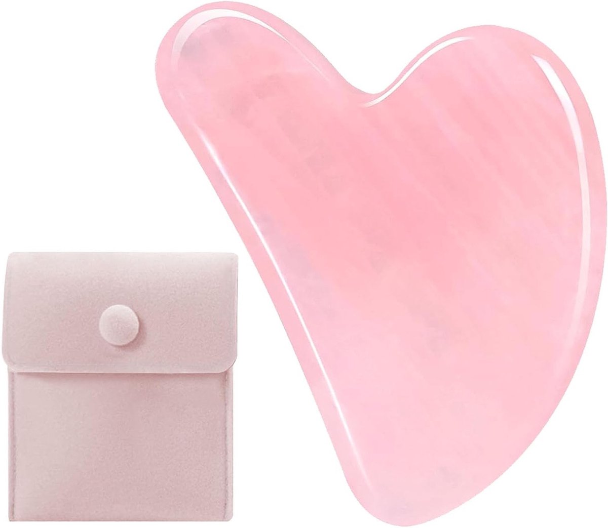 Natuurlijke Gua Sha Massage Tool van Rozenkwarts voor Gezicht, Hals en Lichaam - Verminder Zwelling en Verbeter de Huidstructuur, Perfect Cadeau voor Huidverzorging