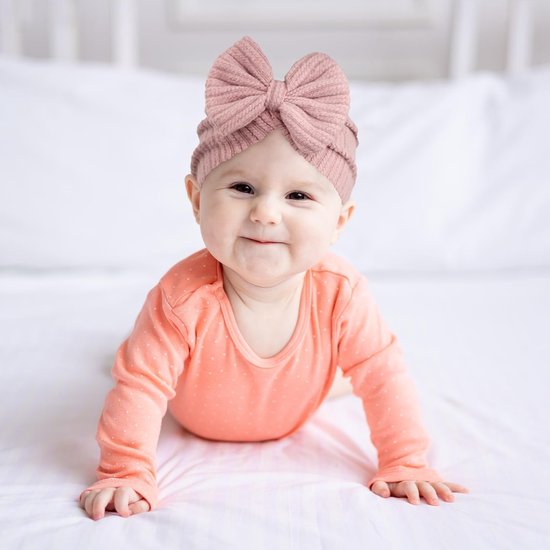Zachte Baby Turban Hoeden met Strik, Elastische Caps voor Pasgeborenen en Peuters, Set van 2, Perfect voor Elke Gelegenheid — afbeelding 5