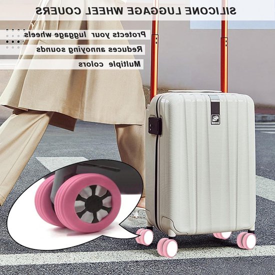 Siliconen Beschermhoezen voor Kofferwielen, Stille Bescherming, Geschikt voor Cabin Luggage en Spinner Wielen, Duurzame Luggage Accessoires, Zwart — afbeelding 3