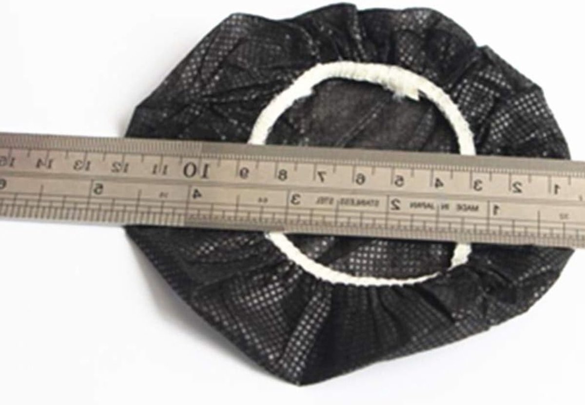 Set van 100 Vervangende Wegwerp Hoofdearmatten, 11 cm, Rekbare Hoofdtelefoonhoezen, Oorkussens voor 9~10 cm Hoofdtelefoons (Zwart)