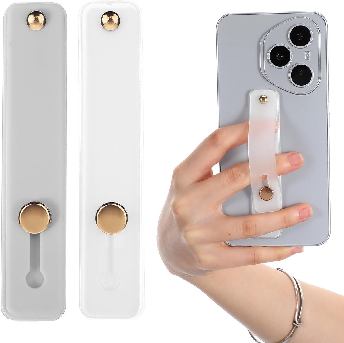 2 Stuks Telefoon Lussen voor Achterkant Telefoon Strap, Grip Houder, Silicone Stand voor Mobiele Telefoons en Telefoonhoesjes