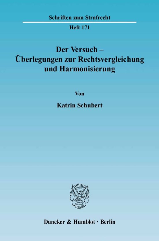 Der Versuch - Überlegungen zur Rechtsvergleichung und Harmo ... - cover