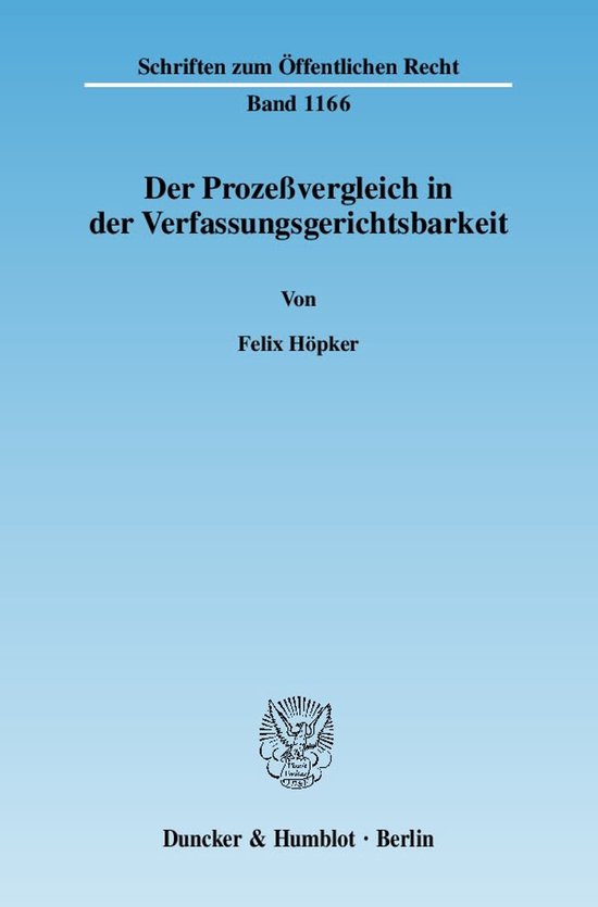 Der Prozeßvergleich in der Verfassungsgerichtsbarkeit - cover
