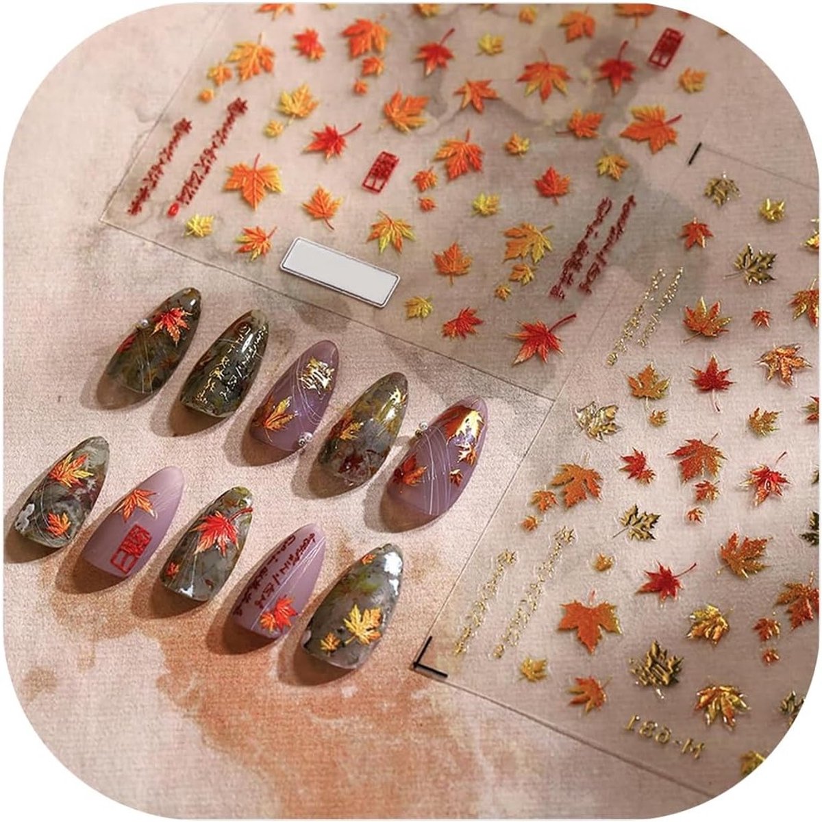 Herfst nagelstickers en accessoires - 2 vellen met trendy designs voor mooie nagels