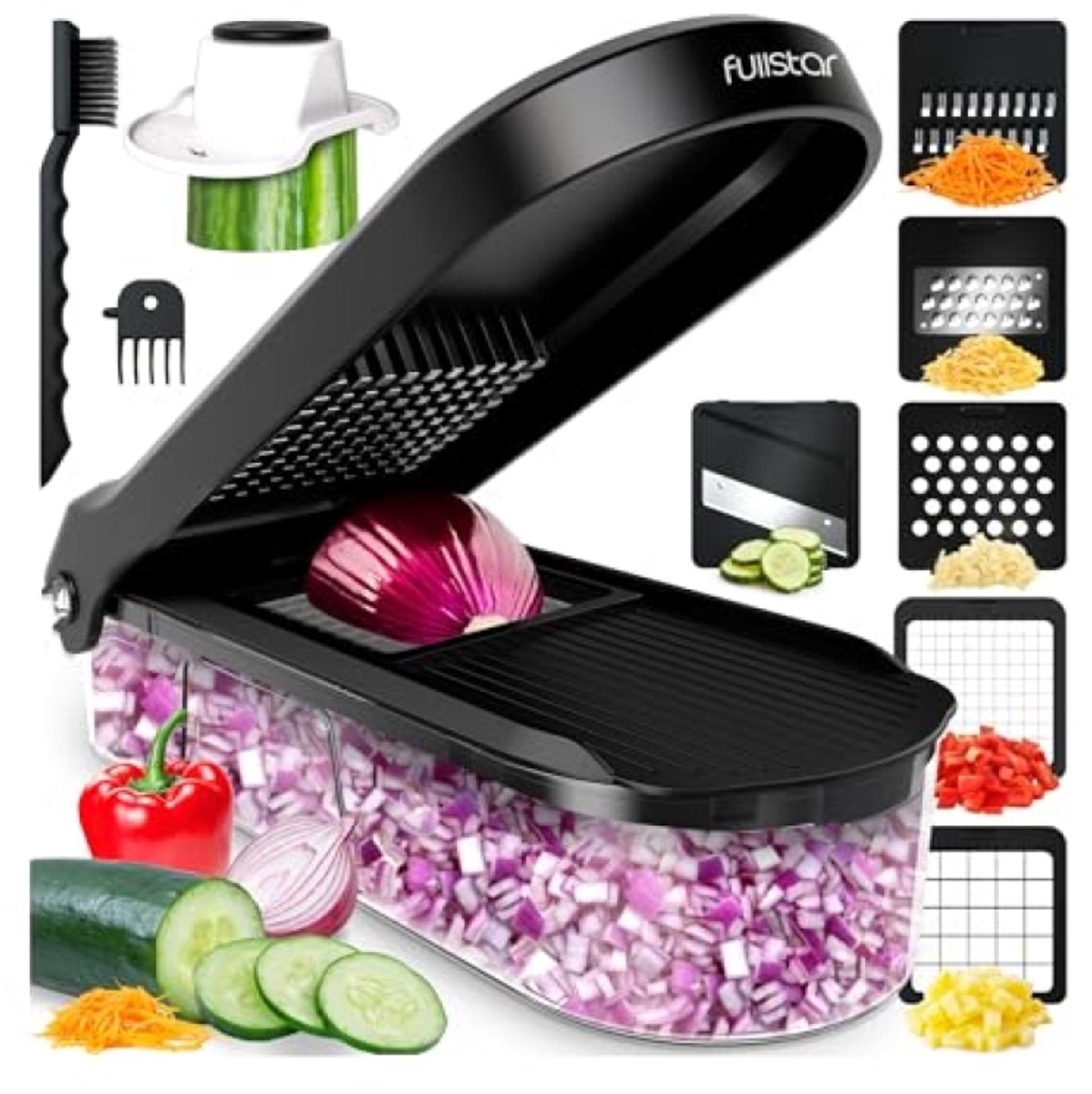 Compacte 6-in-1 Groentehakselaar en Snijder voor Keuken