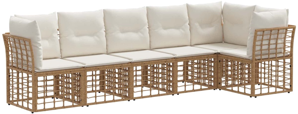 vidaXL - Tuinbank - Set - poly - rattan