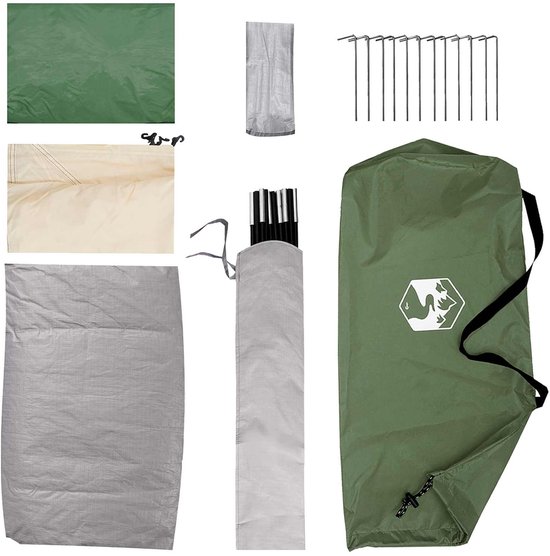 vidaXL - Kamperen - tent - 4-persoons - Groen - Polyester - en - Staal — afbeelding 5