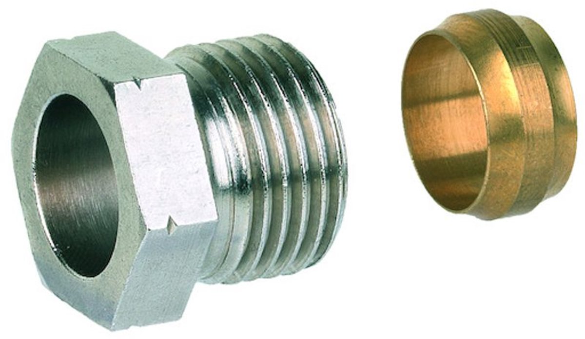 Resideo Koppeling FIG Cu-, stalen buis, G 1/2 AG, 15 mm, FIG1/2CS15