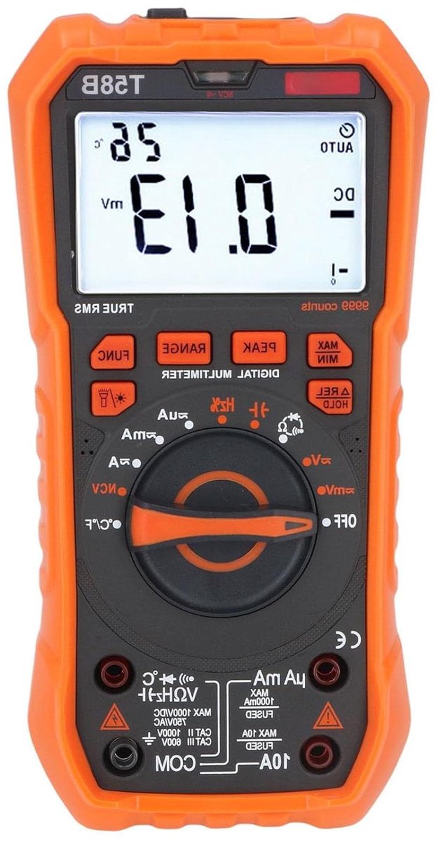 Digitale Multimeter - Elektrische Tester - Elektrische Diagnostiek - 9999 Tellingen - 7.36 x 3.74 inch - Zwart