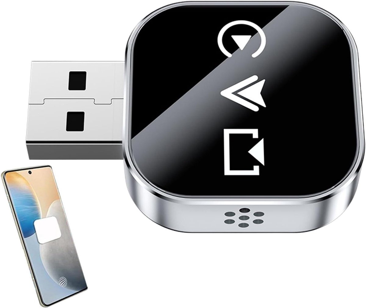 Video Adapter - Draadloze Converter - Navigatie Verbeteren - Snelle Automatische Verbinding - 4.35 x 3.0 cm - Zilver