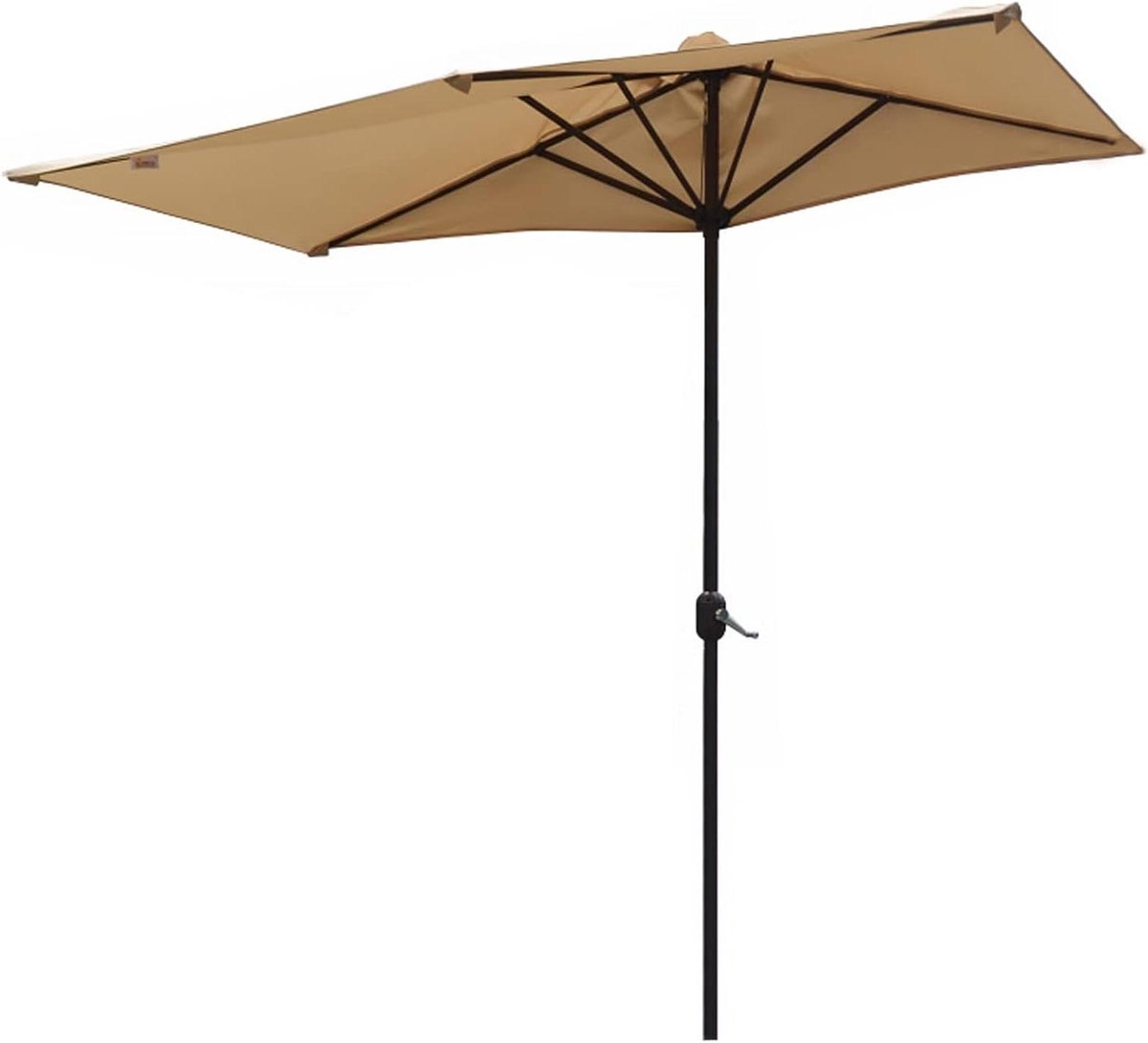 Terras Parasol - Buiten Scherm - Zomerse Schaduw - Eenvoudig Crank Mechanisme - 250 cm Diameter - Beige