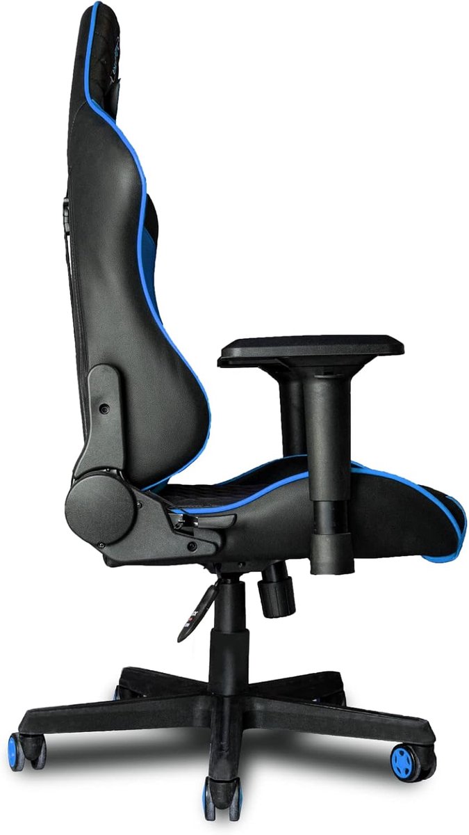 Gaming Stoel - Comfortabele Fauteuil - Langdurig Zitten - Verstelbare Rugleuning - XL Formaat - Blauw Zwart — afbeelding 4