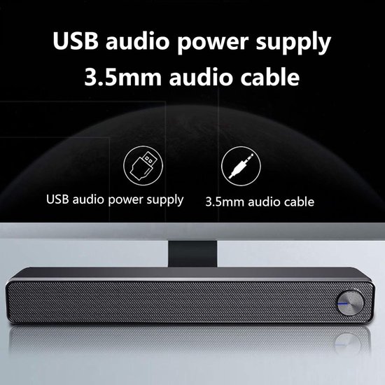 Soundbar 2.0 - Draadloze Luidspreker - Thuisbioscoop Geluid - Instelbare Bas - 52 Centimeter - Zwart — afbeelding 2