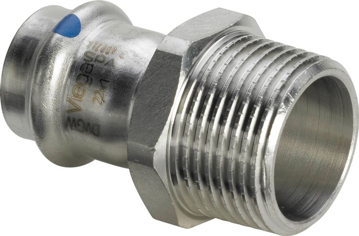 Viega Sanpress Inox LF-verloopstuk, d 15mm, R 1/2 roestvrij staal Model 2311LF, 665777