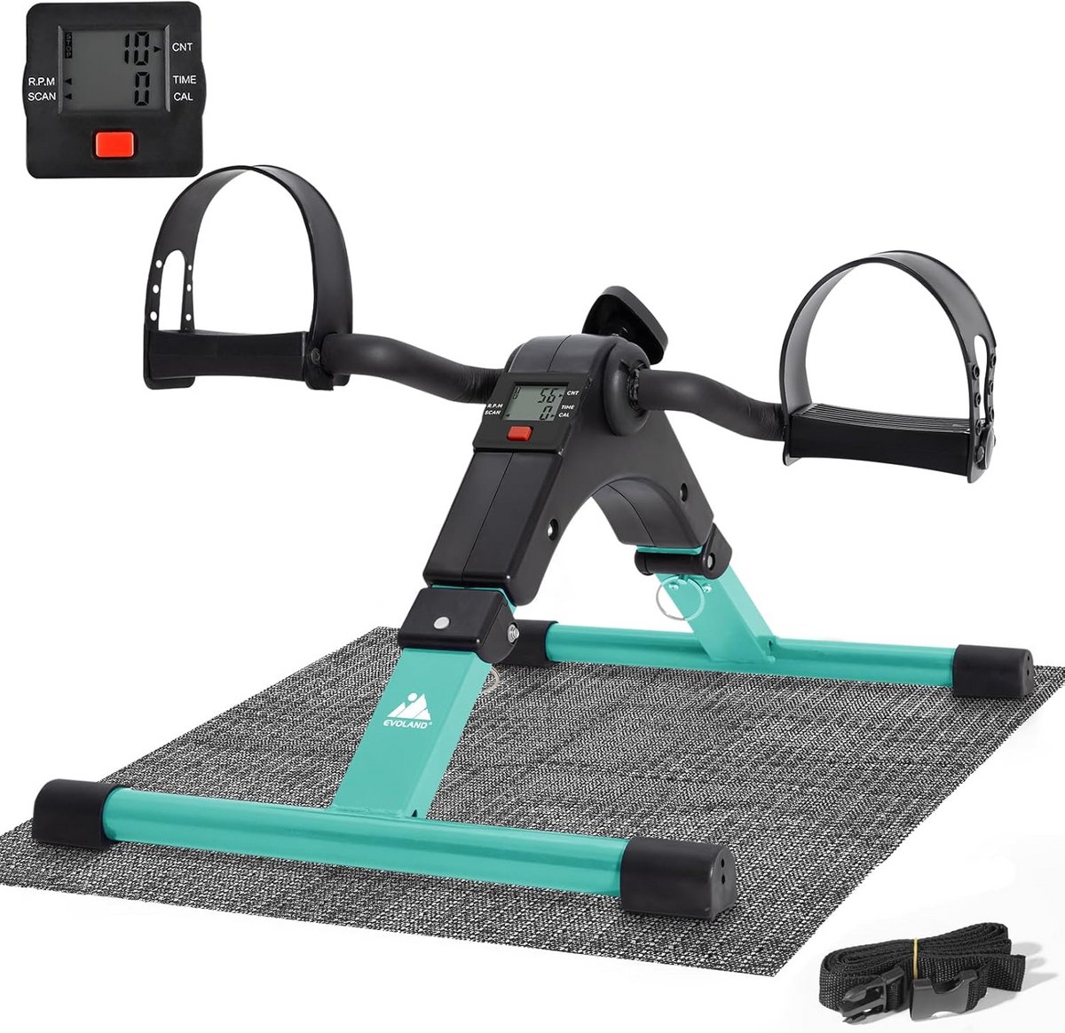 Pedaaloefenaar - Mini hometrainer - Fitness thuis - Opvouwbaar ontwerp - 50x35x23 cm - Zwart
