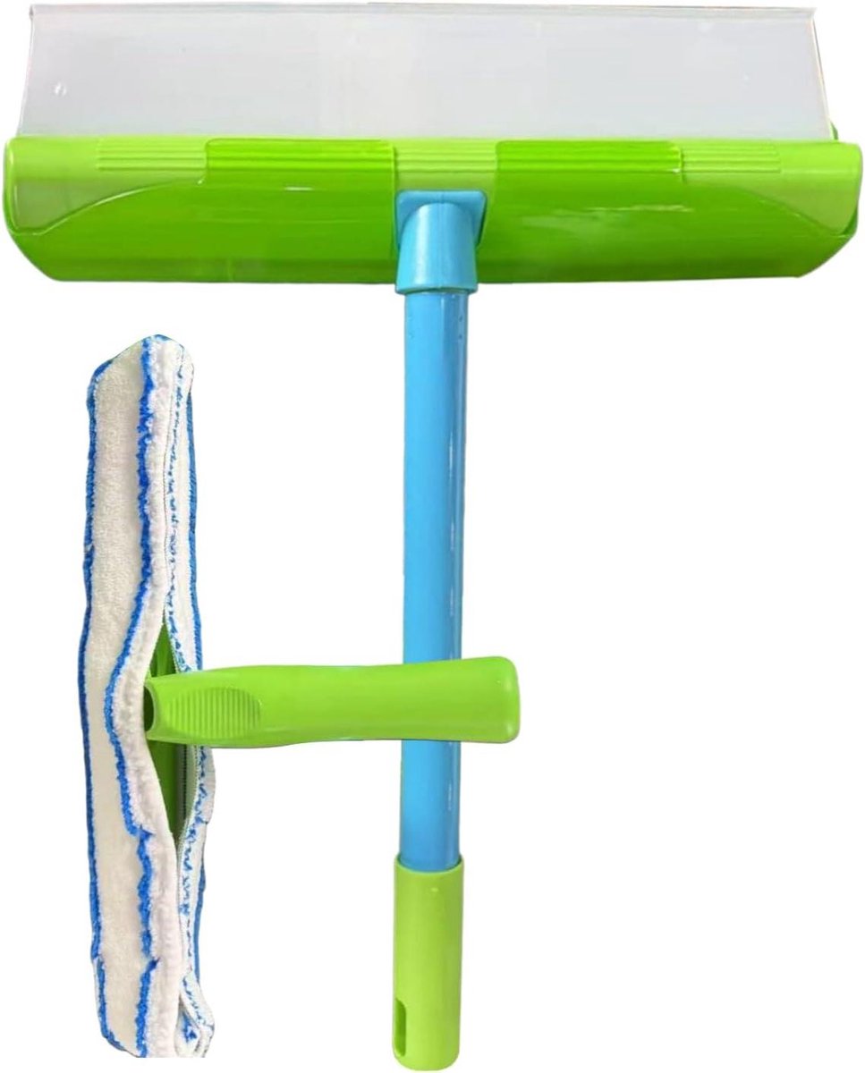Raamwisser Set - Spiegel Reiniger - Streeploos Reinigen - Flexibele Siliconen Schraper - 39 x 30 cm - Groen