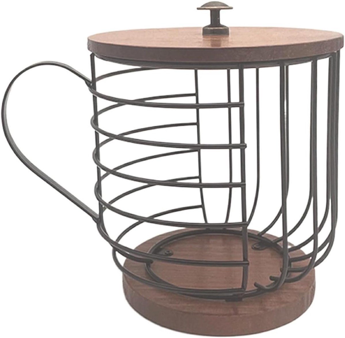 Koffiecup Houder - Opslag Mandje - Koffiestation Organiseren - Modern Minimalistisch - 21 cm Breed - Zwart