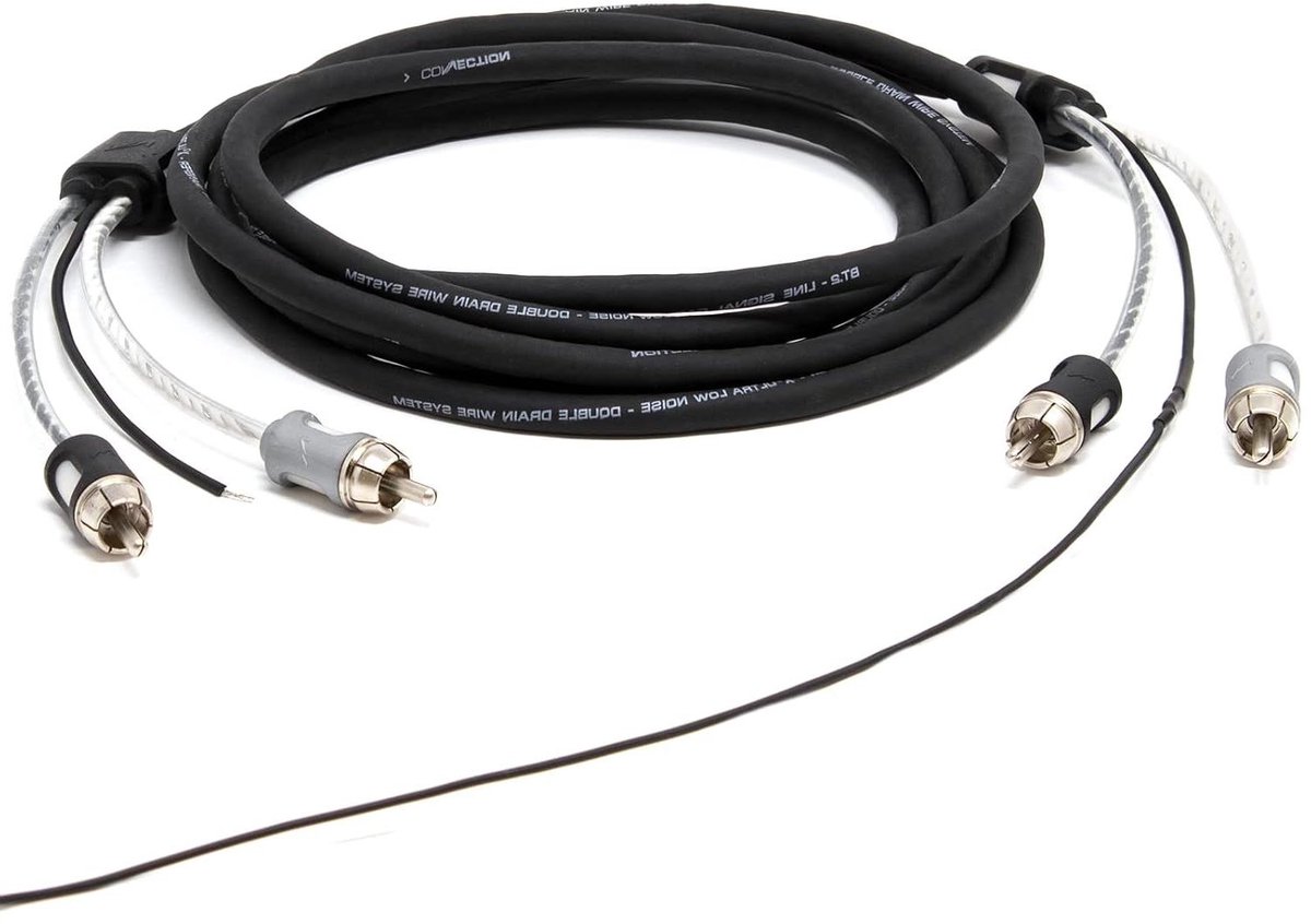 2-kanaals kabel - Verbindingskabel - Signaaloverdracht - Dubbele afscherming - 0.5 meter - Zwart