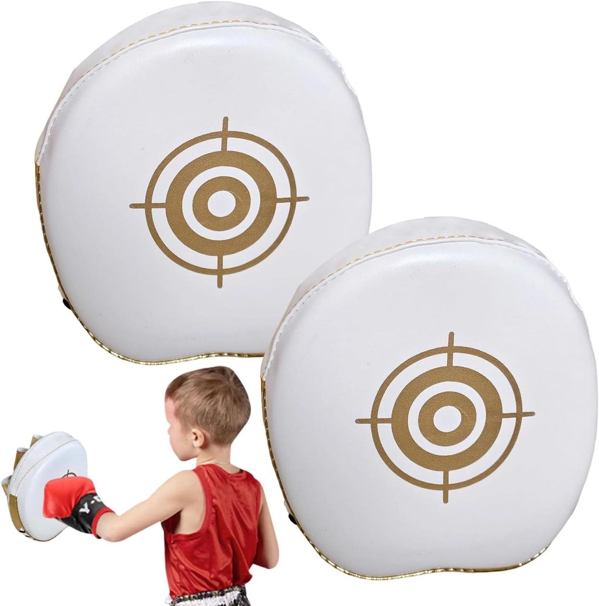 Boksen Stootkussens - Trapdoel Pads - Vechtsport Training - Adaptieve Controle - 16x17x4.5 cm - Goud
