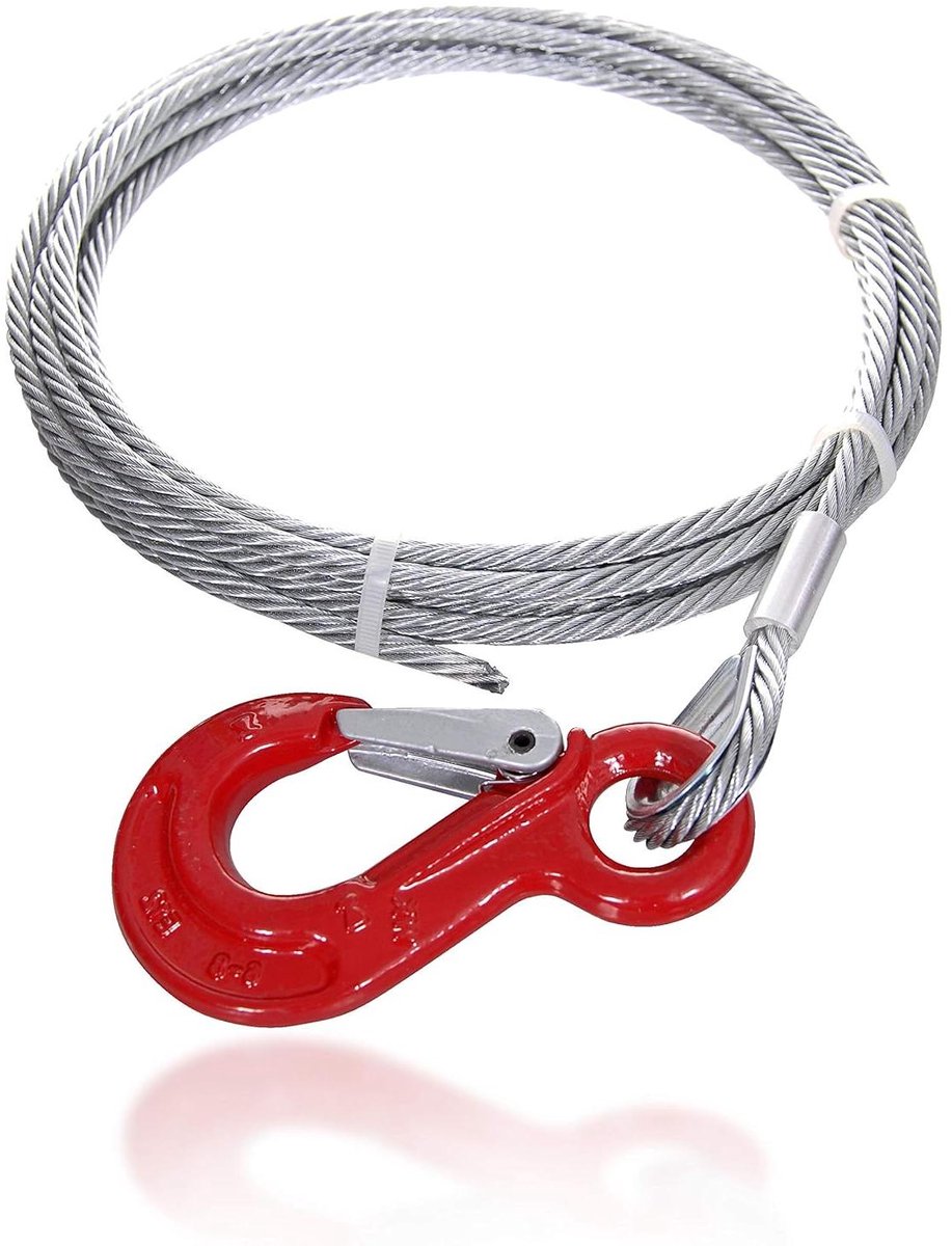 Stalen Kabel - Winch Touw - Lasten Hefen - Roestbestendig Gegalvaniseerd - 6 mm 10 meter - Zilverkleurig