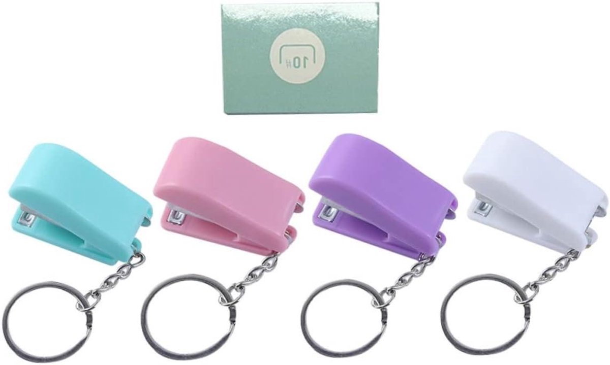 Kleine Nietmachine - Sleutelhanger Nietmachine - Papier Binden - Draagbaar Ontwerp - 2 Sets - Assorti