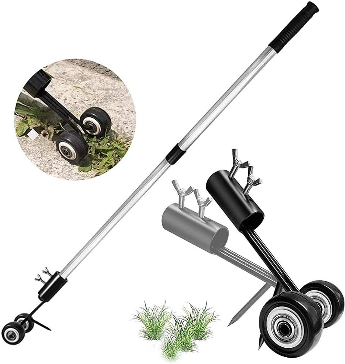 Onkruidwieder Haak - Handgereedschap Tuin - Onkruid Verwijderen - Verstelbare Telescoopsteel - 47-80 cm - Grijs