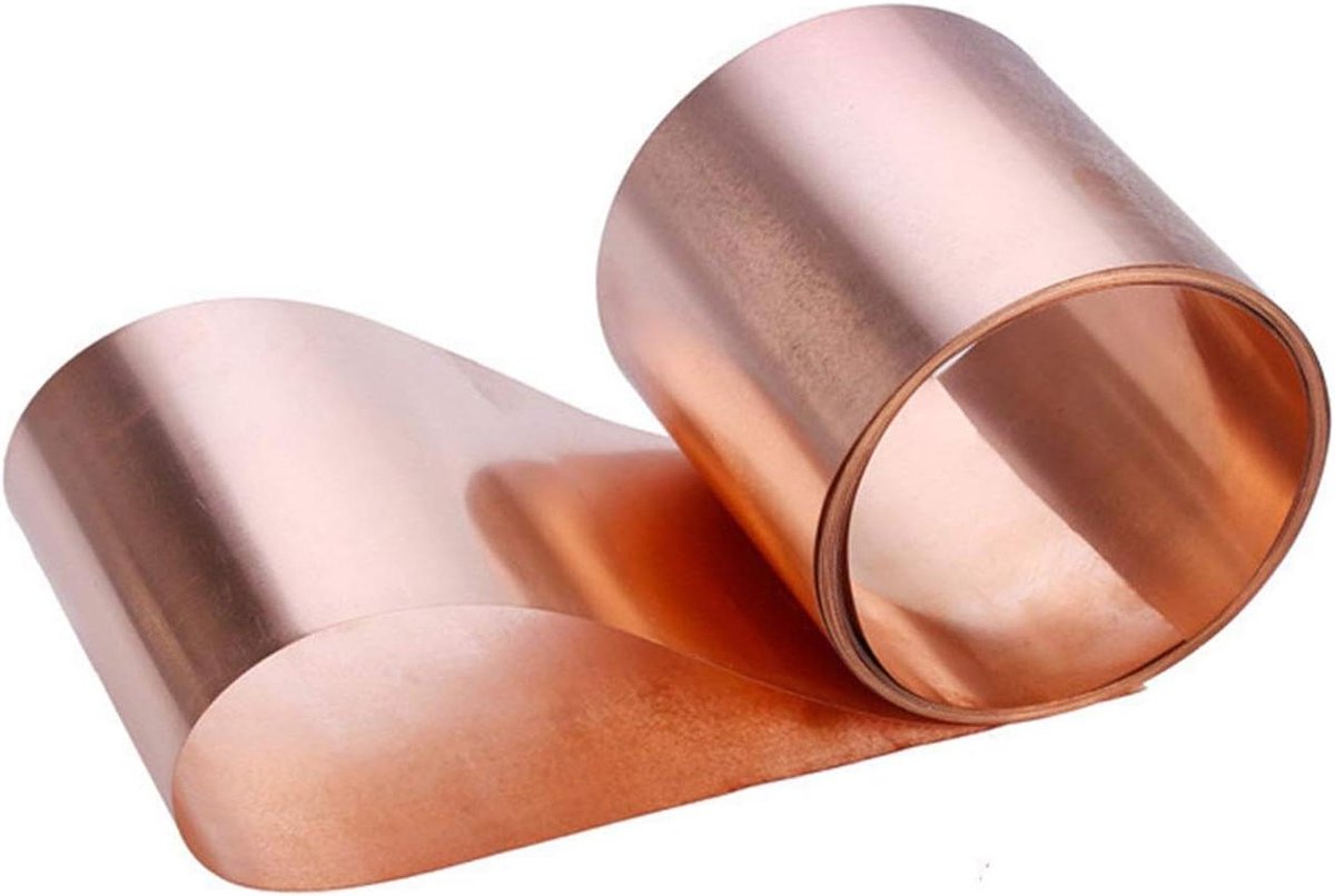 Koperen Bladmetaal Plaat - Koperfolie Strip - Product Ontwikkeling - Hoge Zuiverheid 999% - 0.1x10x1000 mm - Paars