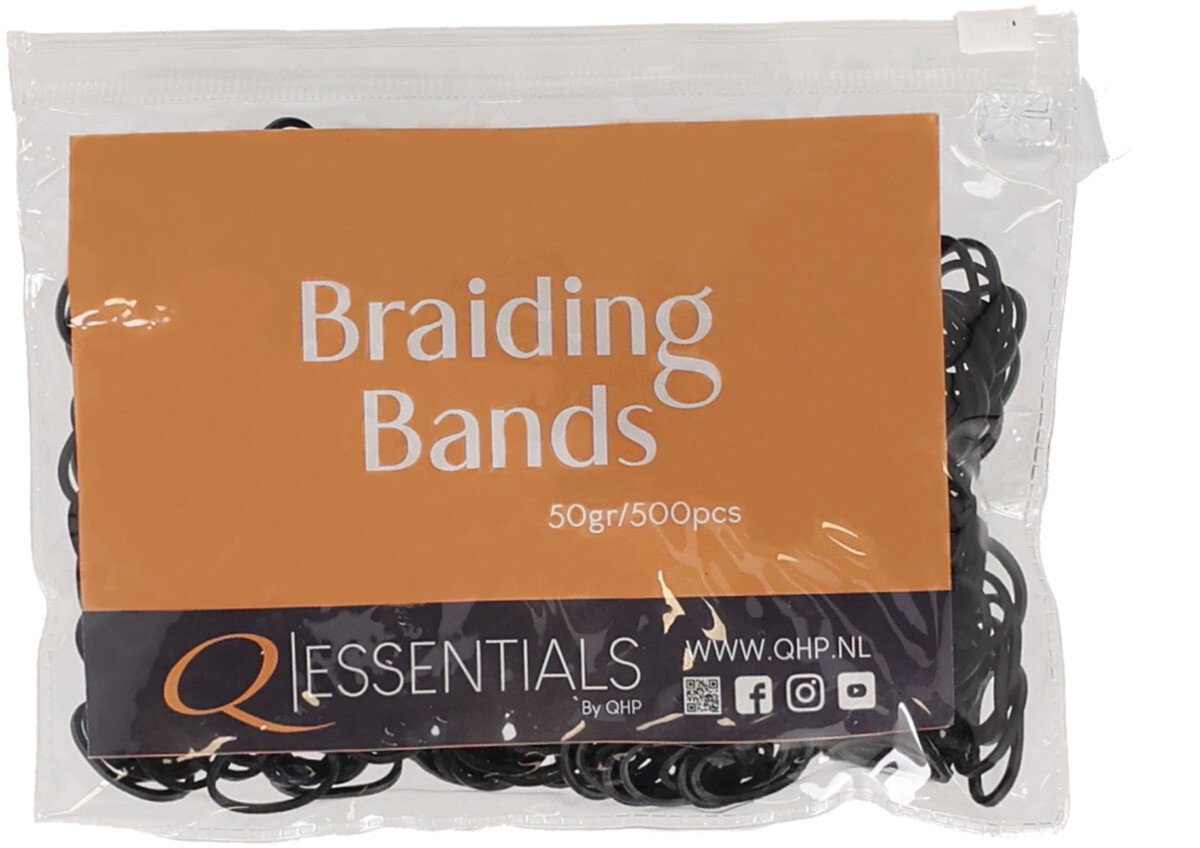 Q-essentials Invlechtelastiekjes 50 g - Zwart