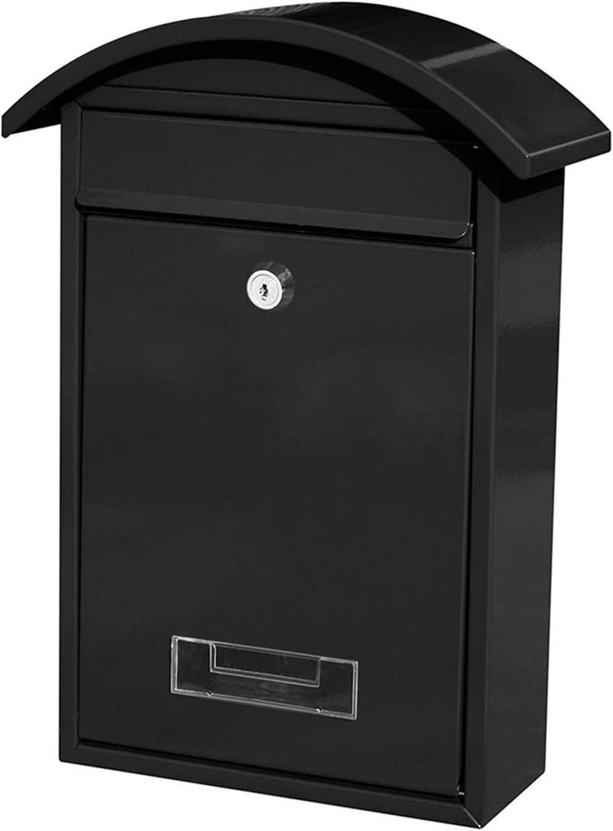 Wandbrievenbus - Brievenpost houder - Post ontvangen - Afsluitbaar met sleutel - 35x25x8.5cm - Zwart