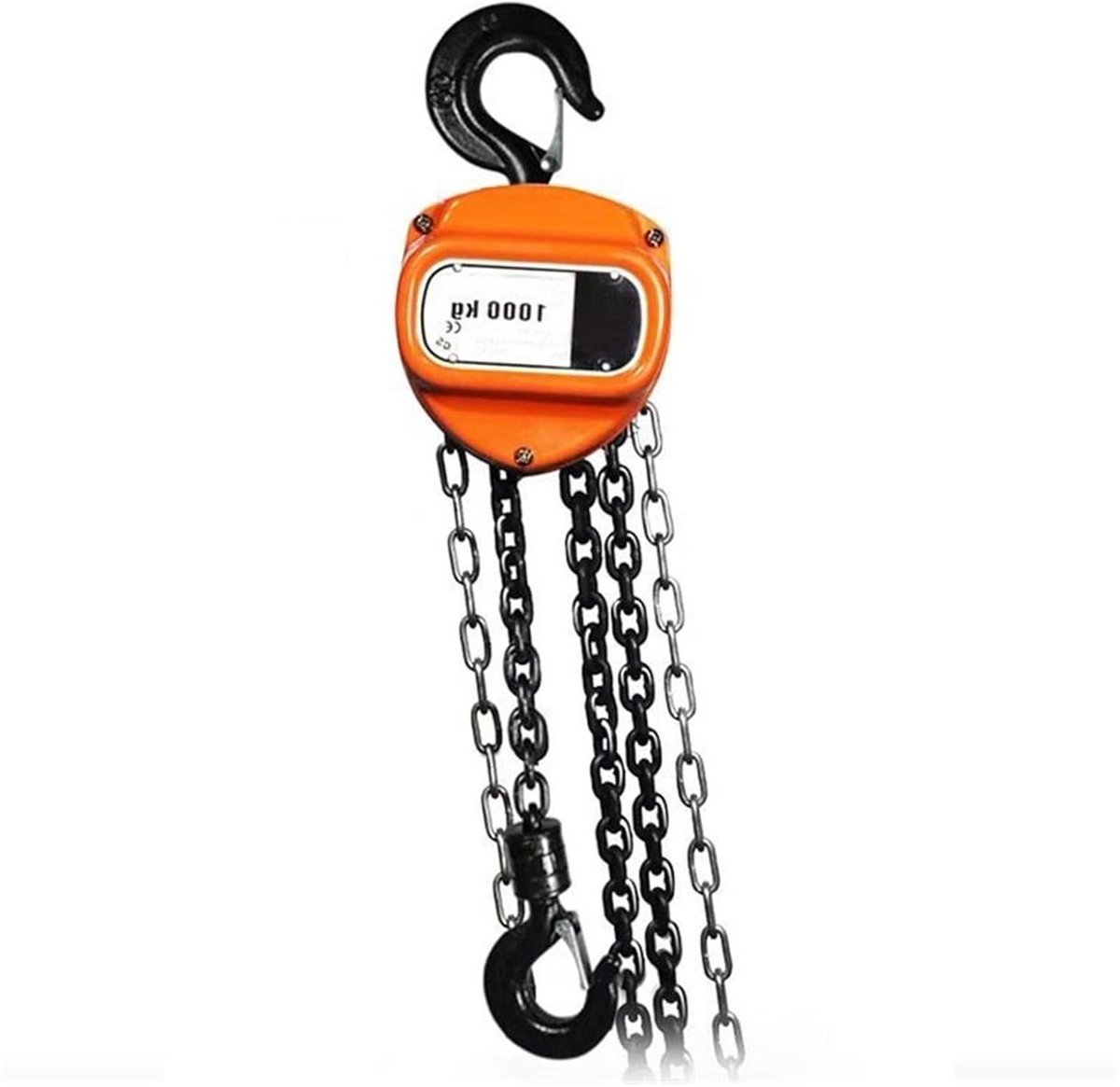 Elektrische Lier - Hefblok Takel - Zware Lasten Hijsen - G80 Kwaliteit Ketting - 1 Ton Capaciteit - Oranje