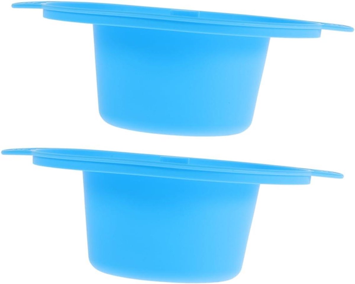 Siliconen Wax Pot - Waxkom Herbruikbaar - Thuis Ontharen - Gelijkmatige Warmte - 2 Stuks - Hemelsblauw