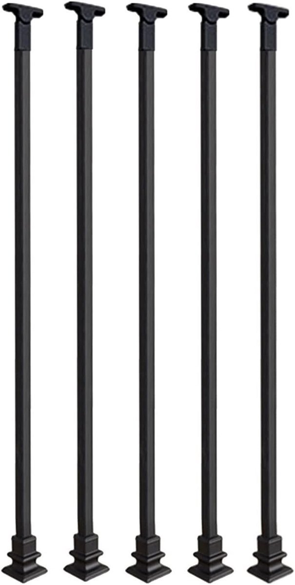 Ijzeren Balusters - Trapleuning Palen - Trap Beveiligen - Verstelbare Hoek - 23 cm Hoogte - Zwart