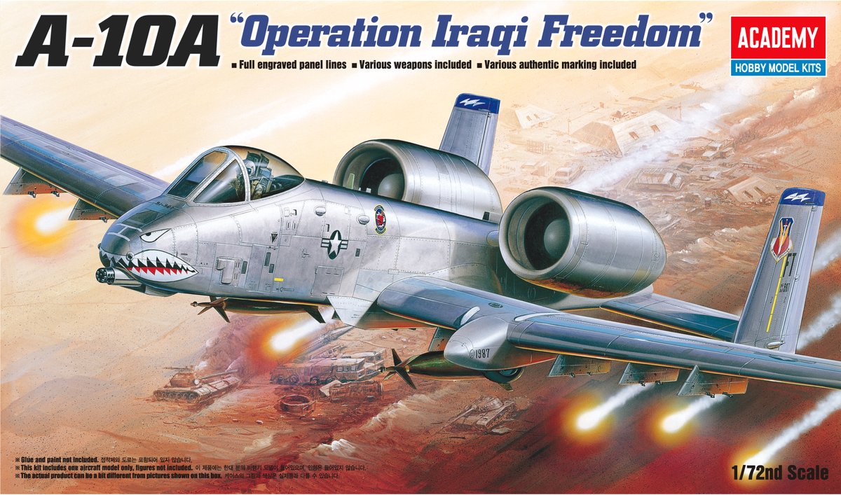 Academy Modelbouwpakket Militaire voertuigen - 12402 Fairchild-Republic A-10A Thunderbolt II - Operation Iraqi Freedom - Amerikaanse Straaljager Plastic - 1:72 - Modelbouw