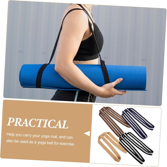 Yoga Draagriem - Mattenband - Sportartikelen Dragen - Polyester Katoen - 150 cm - Gestreept — afbeelding 2