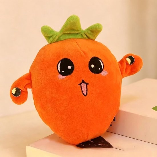 Pluche Aardbei - Muziekknuffel Educatief - Sensorische Ontwikkeling - Interactieve Geluiden - 22 cm - Oranje — afbeelding 3