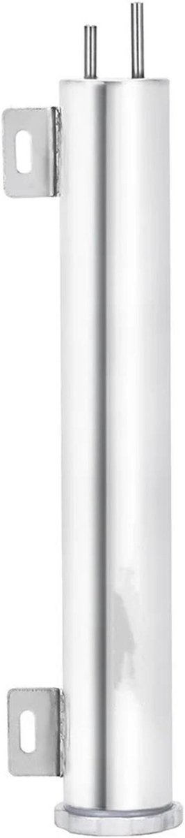 Radiator Overlooptank - Fles Opvangbak - Koelvloeistof Opvang - Gepolijst Roestvrijstaal - 2 x 13 Inch - Zilver