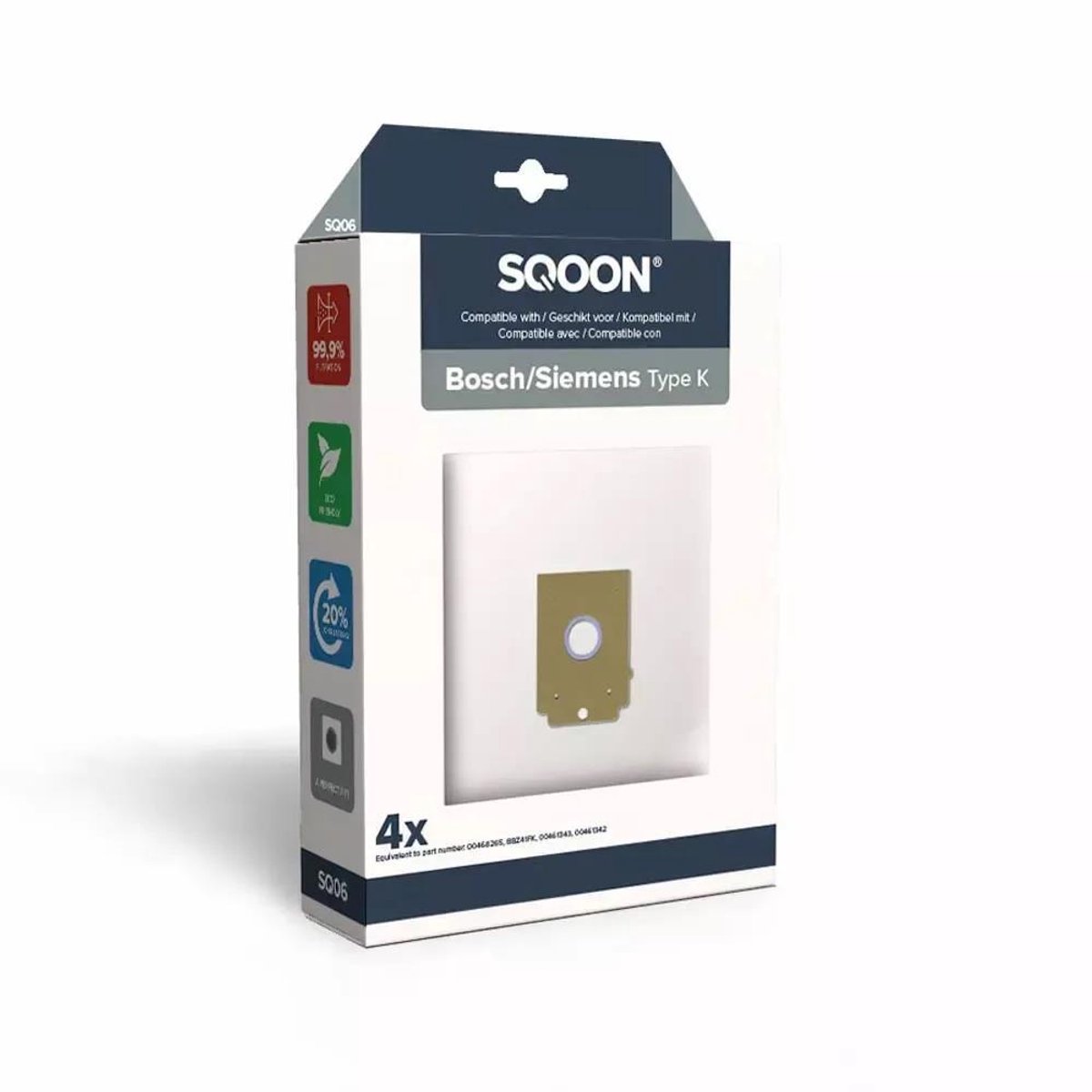 SQOON Stofzuigerzak Bosch/Siemens Type K doos a 4 stuks