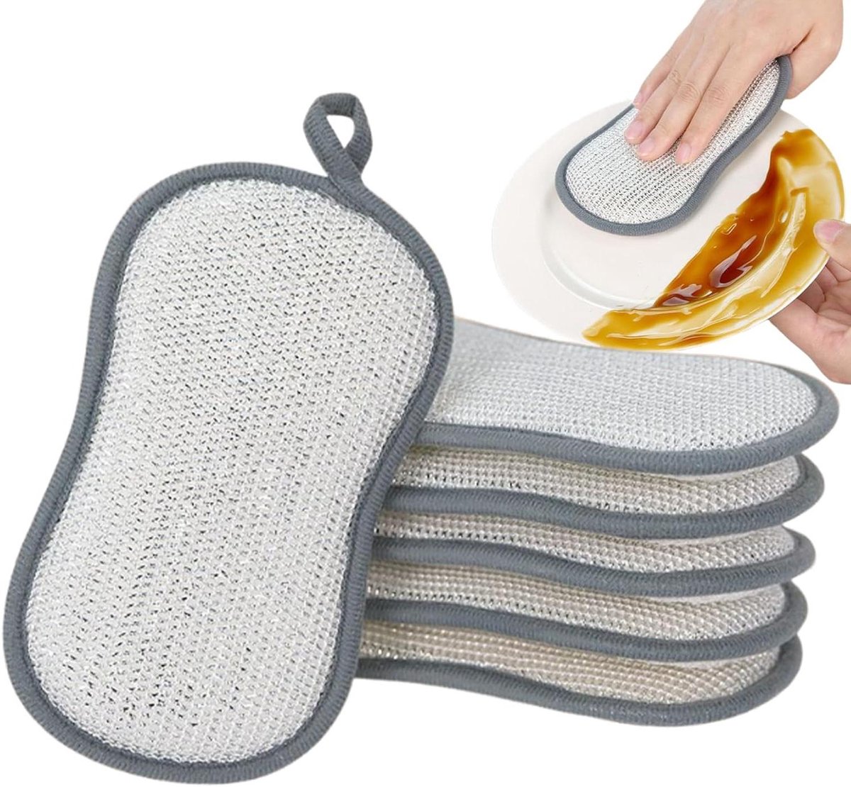 Vaatwasspons Pack - Reinigingssponzen - Keuken Schoonmaken - Dubbelzijdig Ontwerp - 6 Stuks - Multicolor