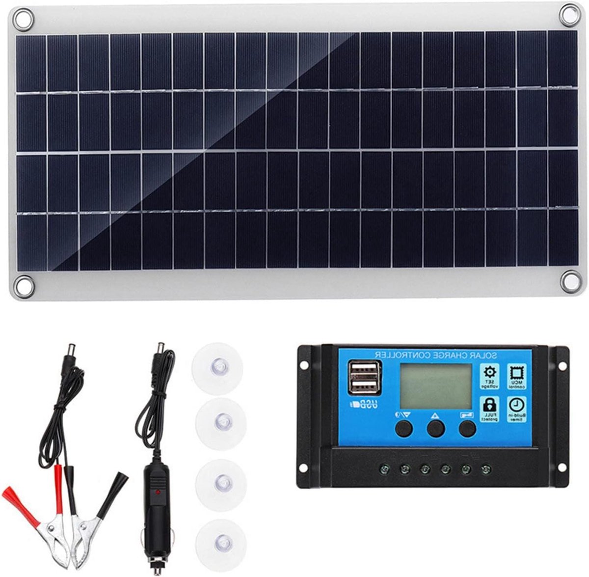 Zonnepaneel Kit - Draagbaar PV Module - Energie Opwekken - Hoge Conversie Efficiëntie - 300 Watt - Zwart