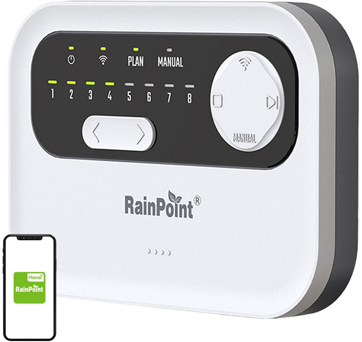 Rainpoint 8-Zone Wifi-Sprinklercontroller Voor Beregeningssystemen