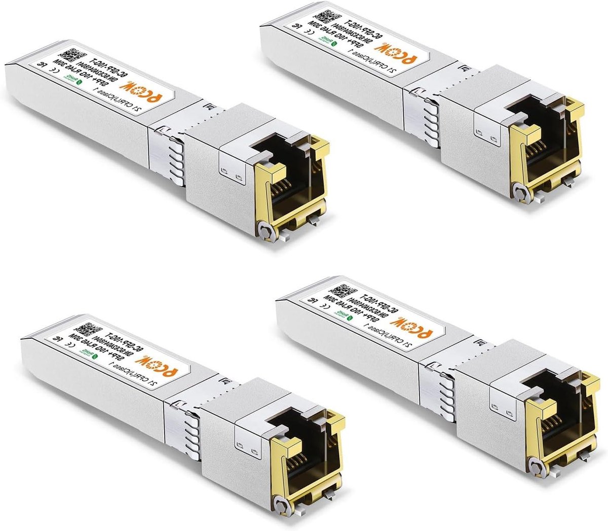 SFP+ RJ45 Modules - Koperen Transceivers - Snelle Netwerkverbinding - 10 Gbps Snelheid - 30 Meter - Zilver