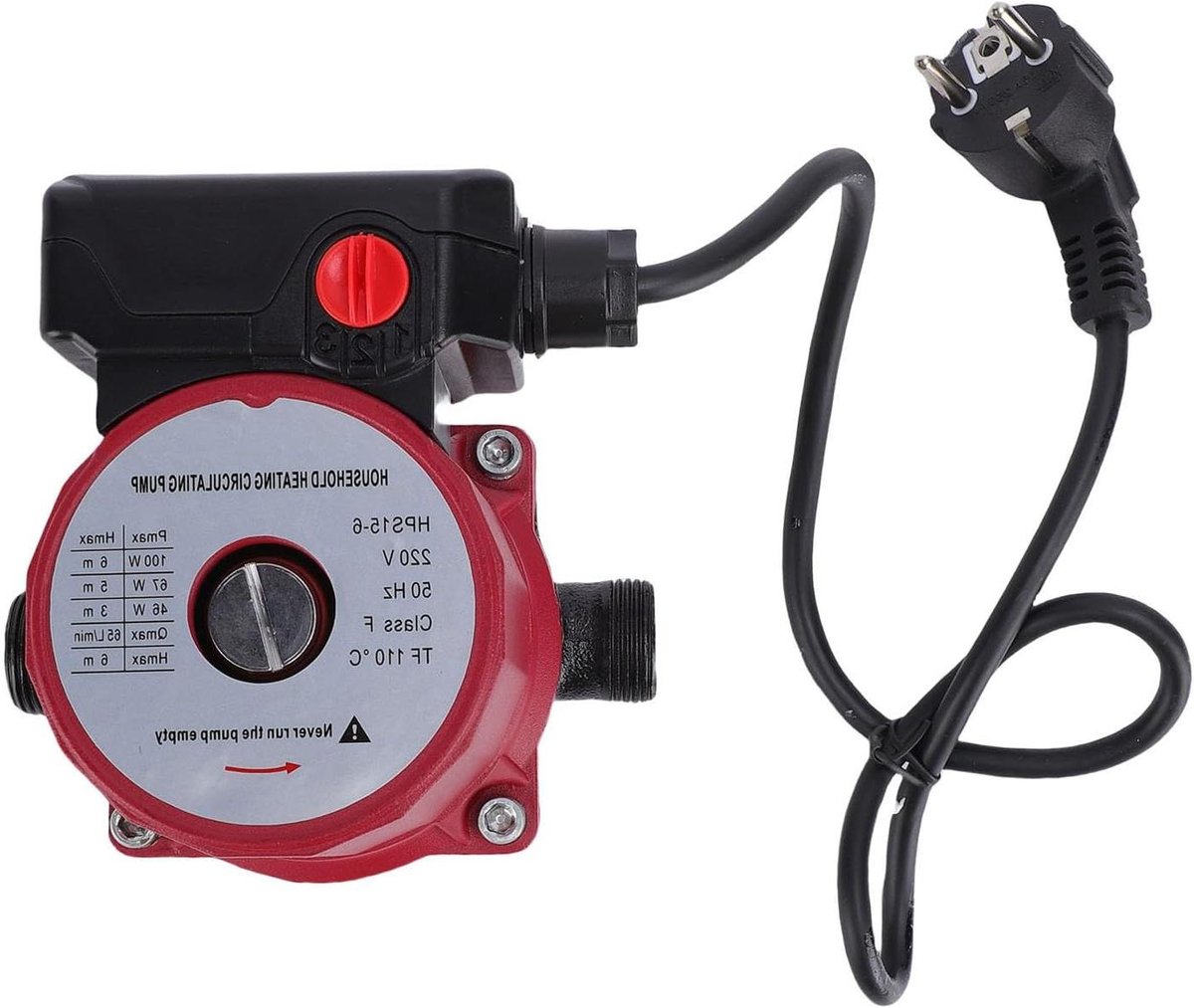 Circulatiepomp Warm Water - Boiler Pomp - Efficiënte Circulatie - 3 Snelheden Instelbaar - NPT 1 Inch - Zwart