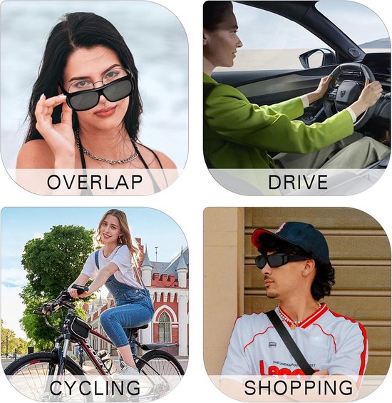 2 stuks wikkelbare zonnebril voor heren en dames - modieuze zonnebril voor buitensport met anti-verblinding UV400-bescherming - geschikt voor over glazen zonneschermen — afbeelding 5