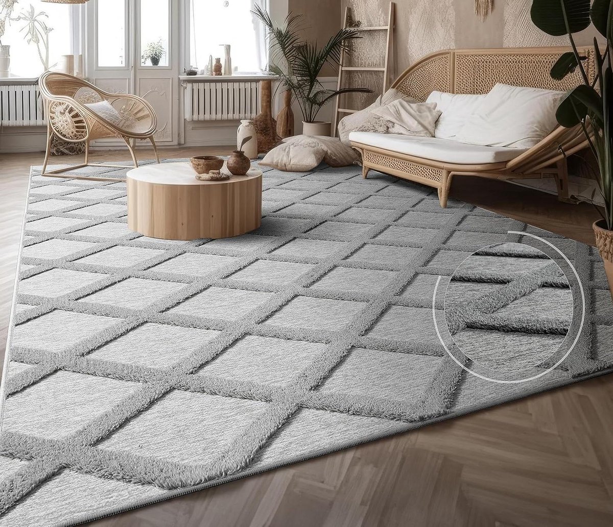 Vloerkleed Woonkamer - Laagpolig Tapijt - Interieur Verfraaien - Vloerverwarming Geschikt 