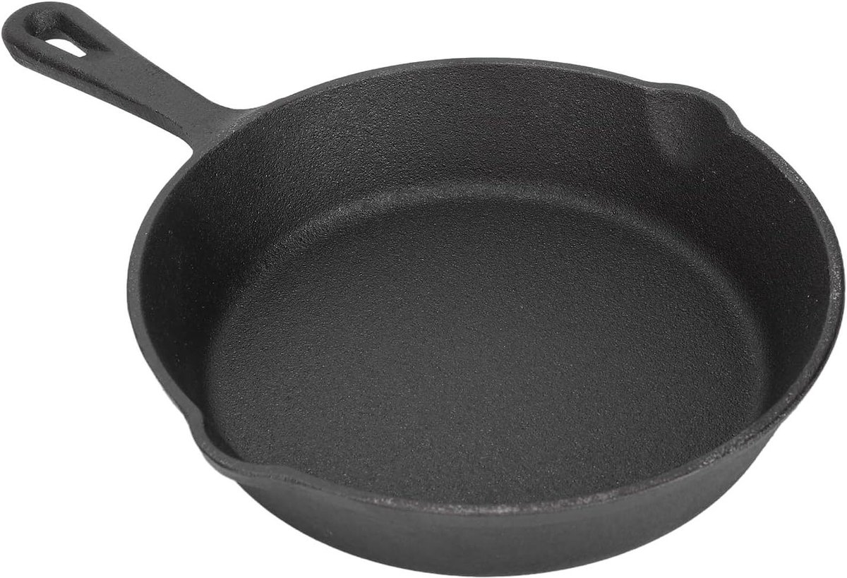 Gietijzeren Koekenpan Mini Braadpan Veelzijdig Koken Gelijkmatige Warmte 16 cm Zwart