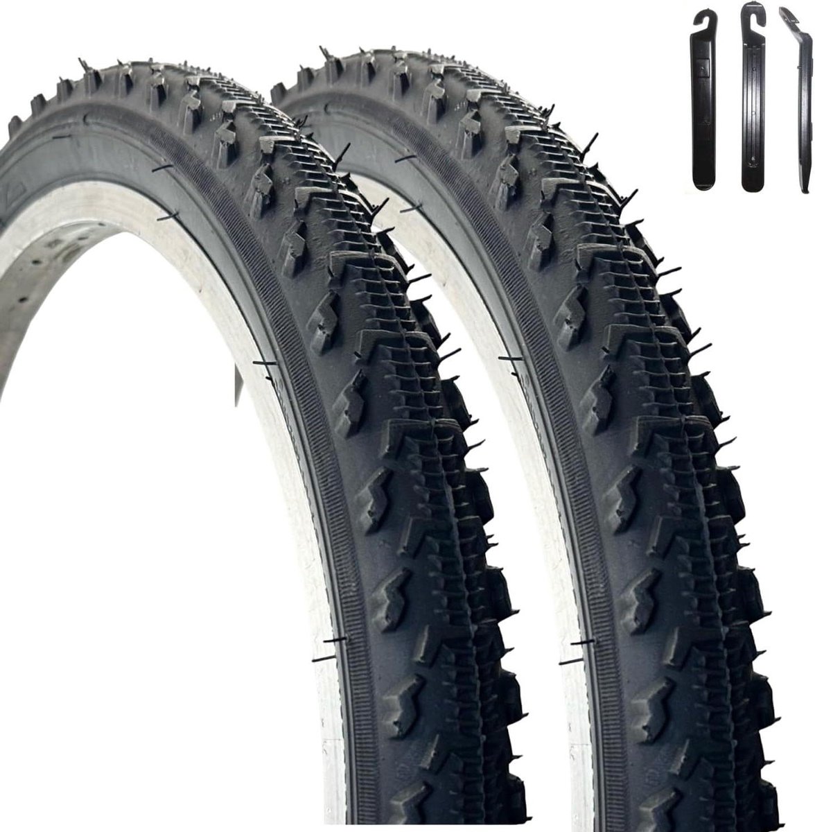Fietsbanden Zwart - Vee Banden - Fietsen Onderhoud - Inclusief Bandenlichters - 16 Inch - Zwart