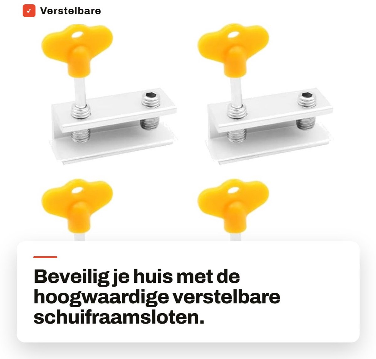 Dailygoods- Schuifraamslot Verstelbaar - Aluminium Beveiligingsslot - Dubbele Lock - Anti-Diefstal - Sleutels - Veiligheid voor Ramen en Deuren - Vensterbeveiliging